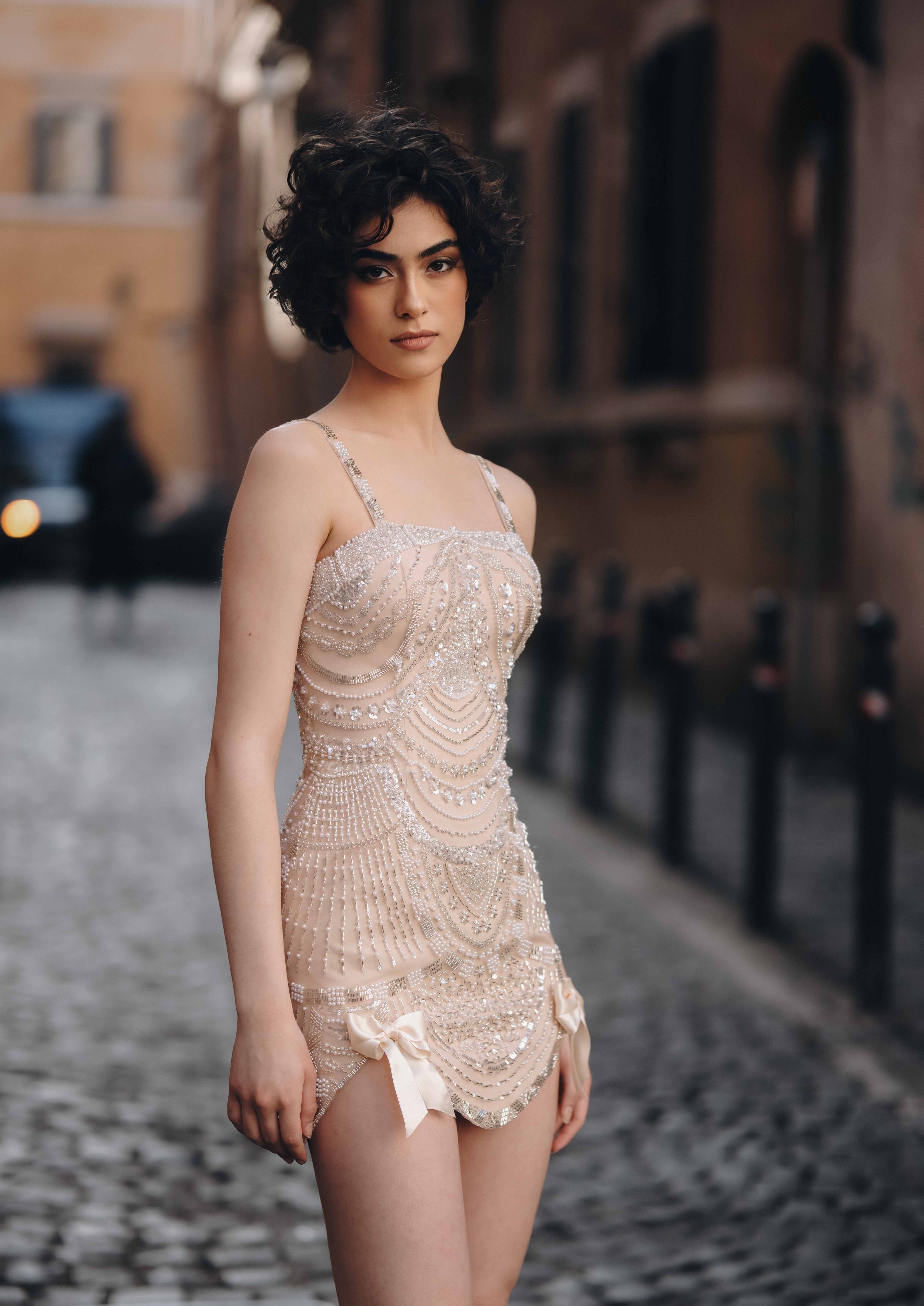 beige corset dress Embroidered Strapless Corset Gown by Amelia Couture 3010 18 / Beige main image 1