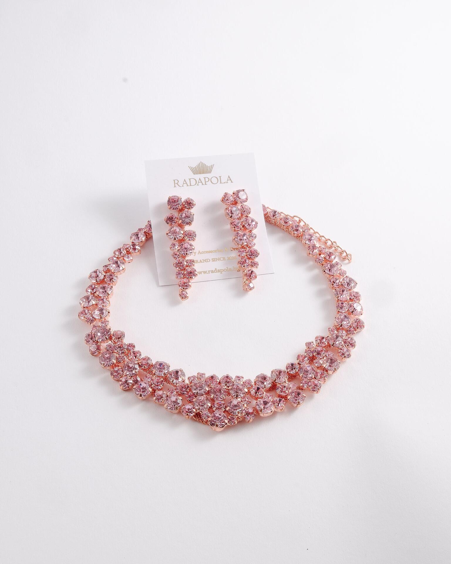 Set: Rose Gold necklace/earrings