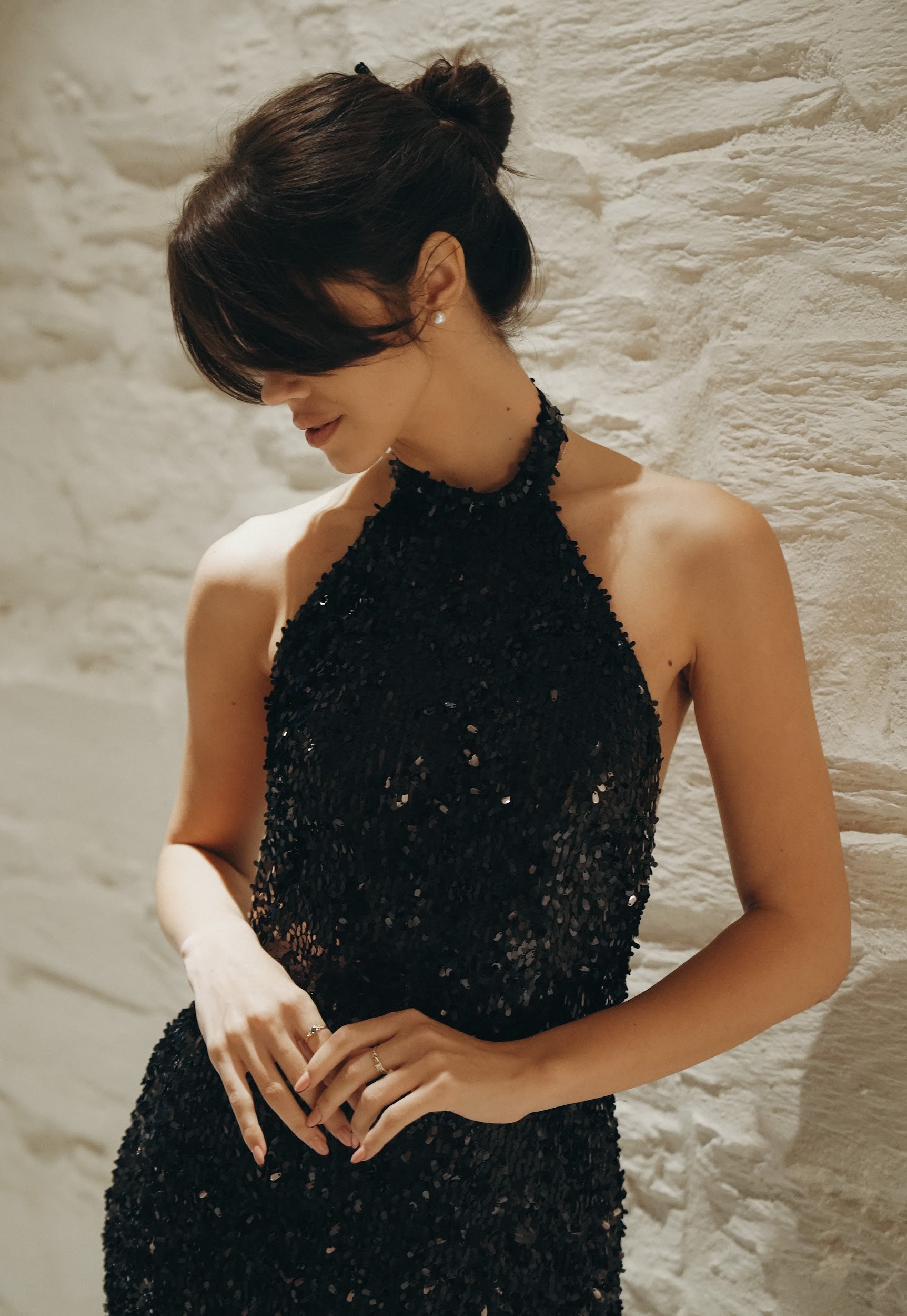 Официална рокля с гол гръб с пайети в черно: Grande Opera