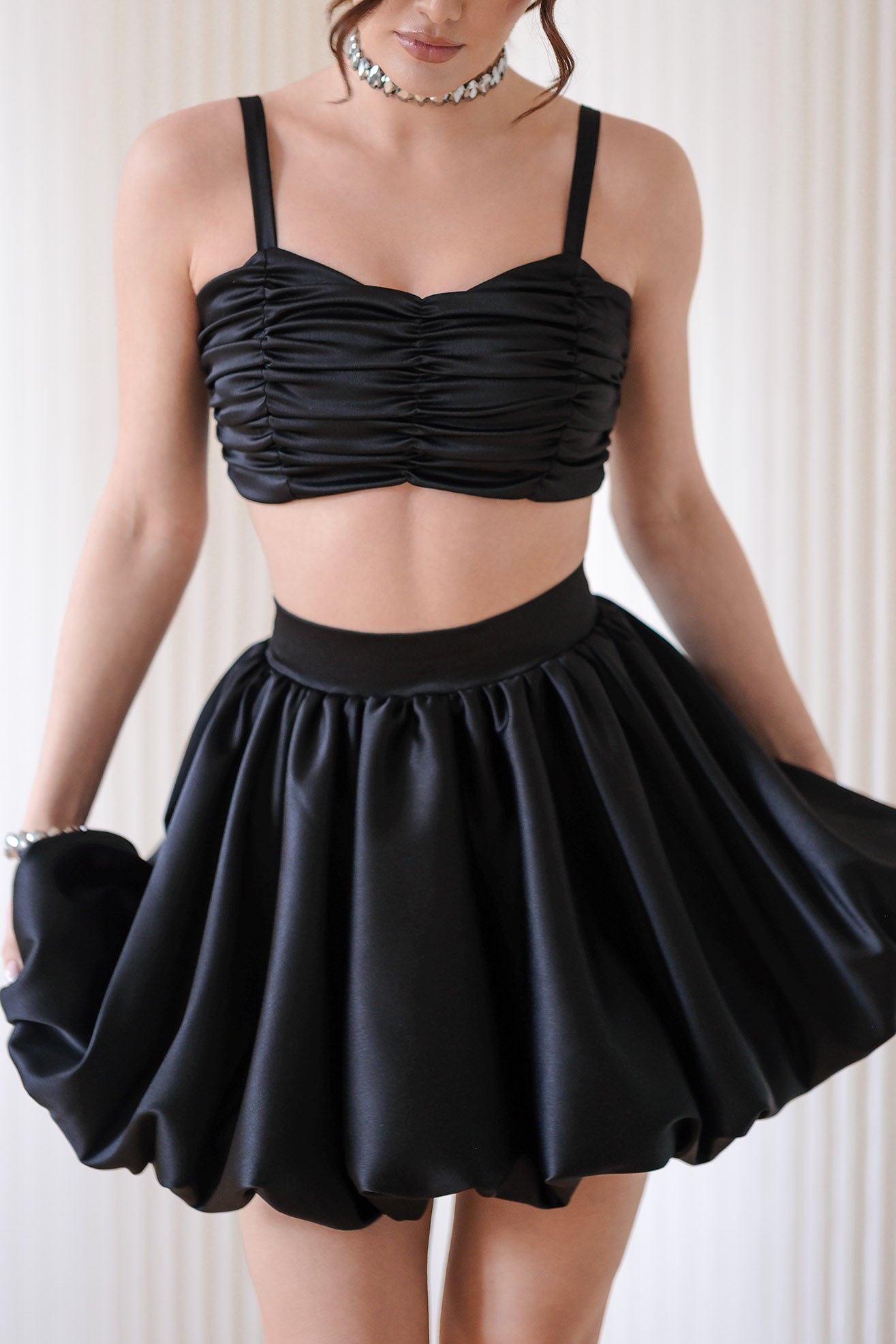 Two-piece set in black: Luxira