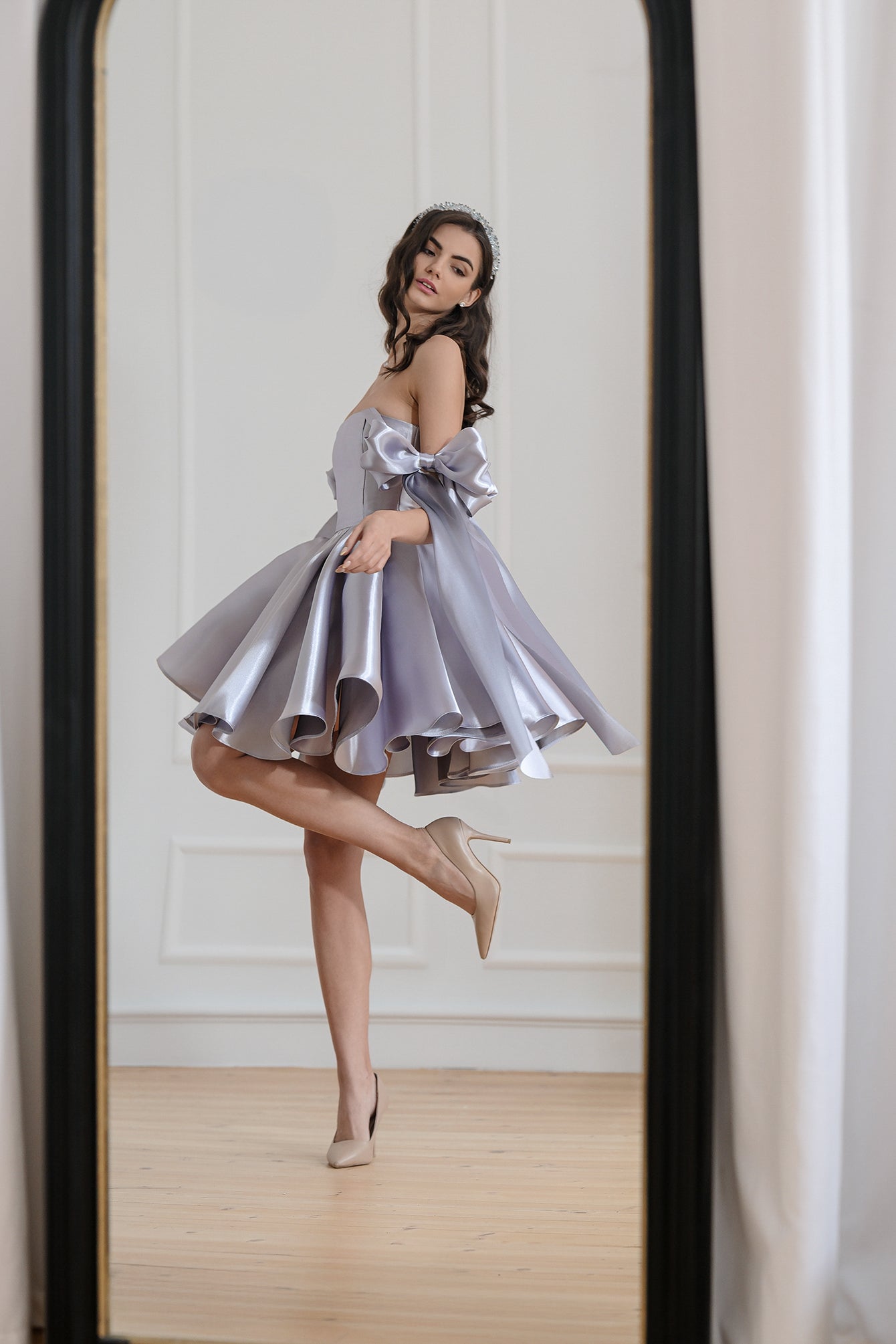 Cocktail dress in gray: Princess Blossom 