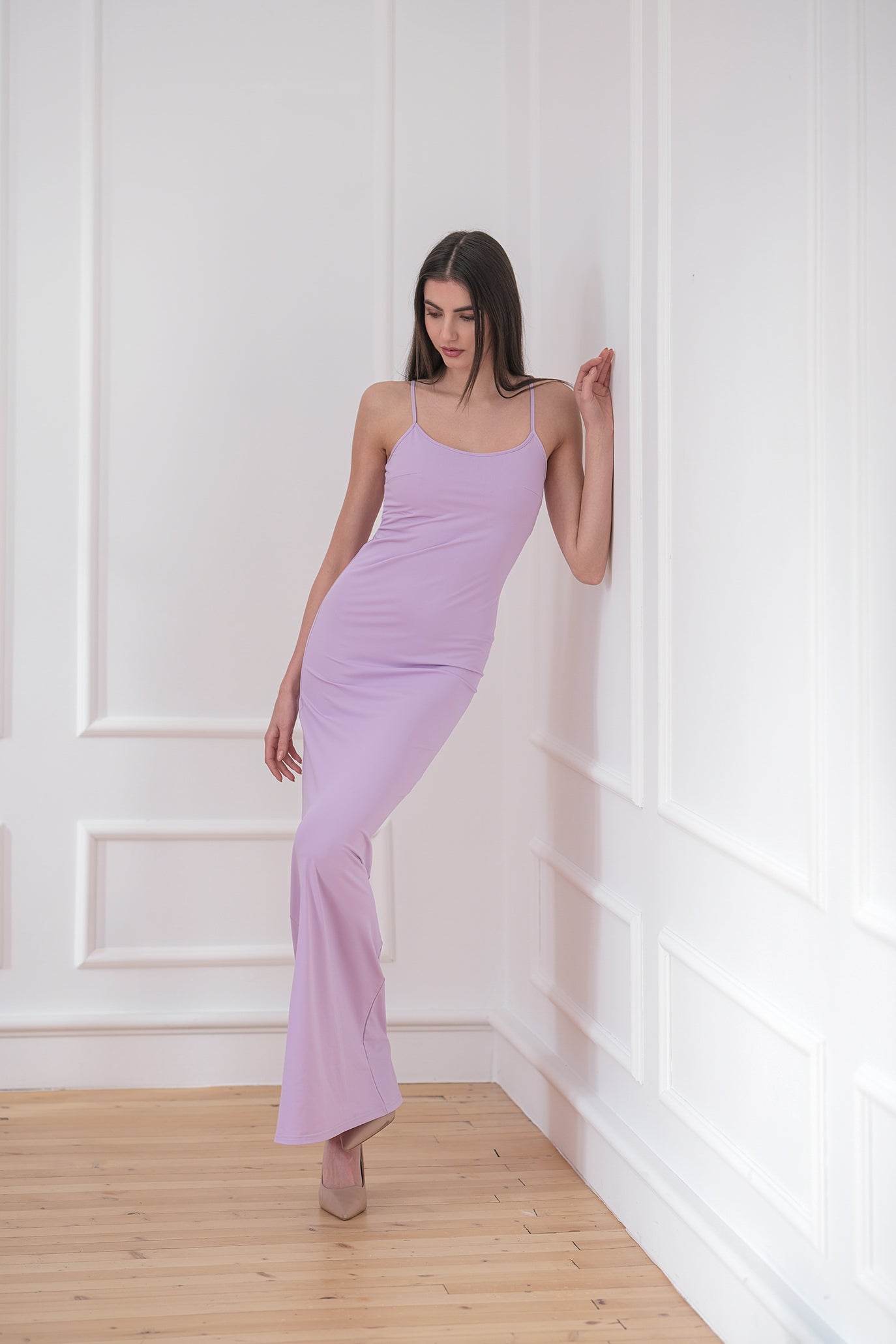 Рокля по тялото с оформящ ефект: Biflex Purple