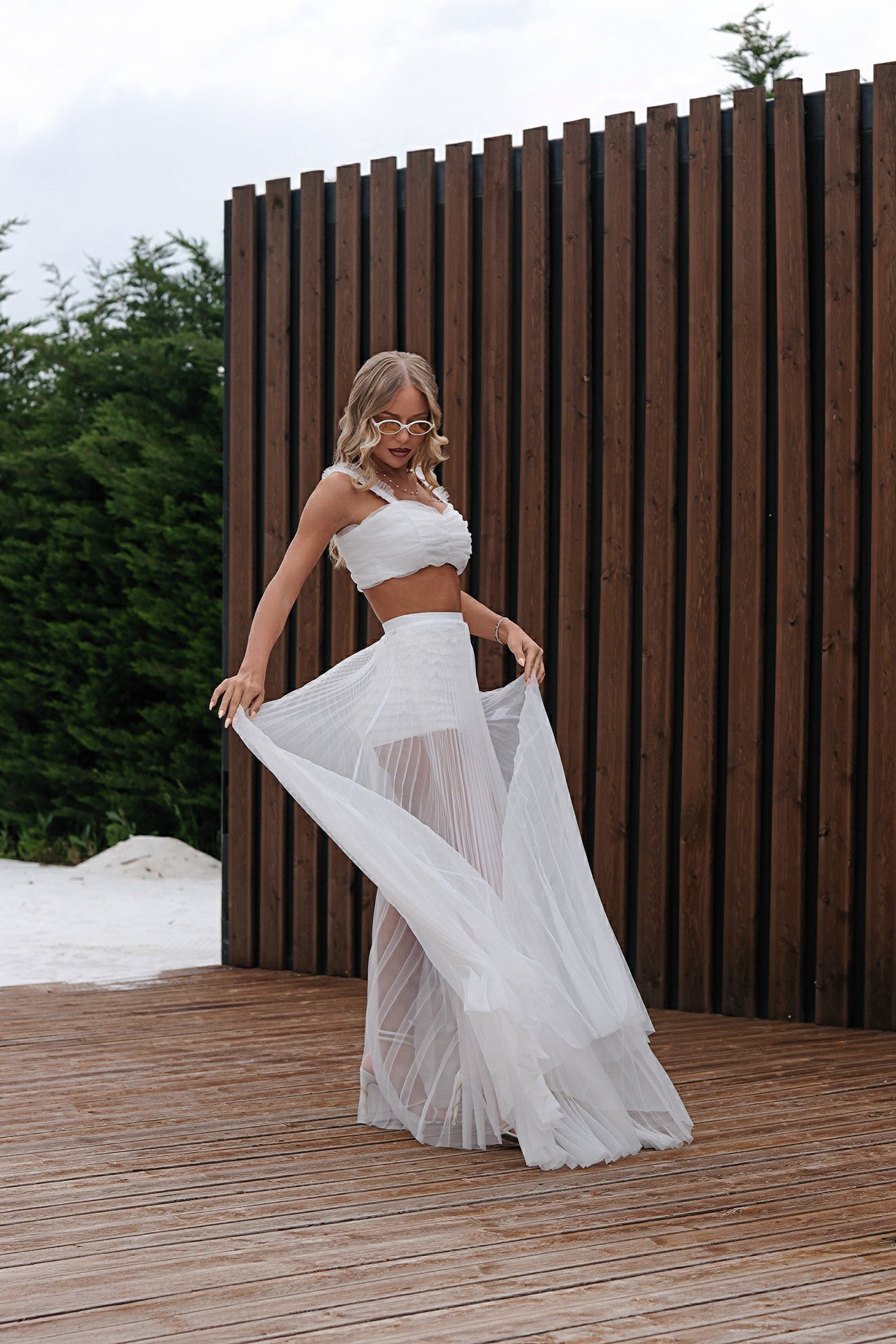 Three-piece set in white: Corenia