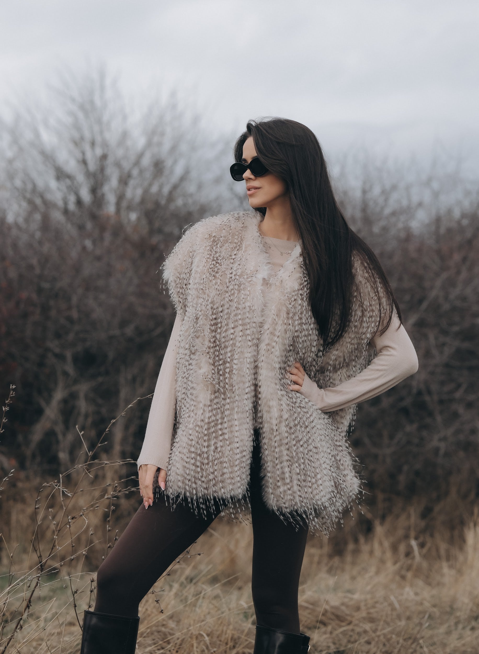 Къс елек/жилетка с ресни: Porcupine