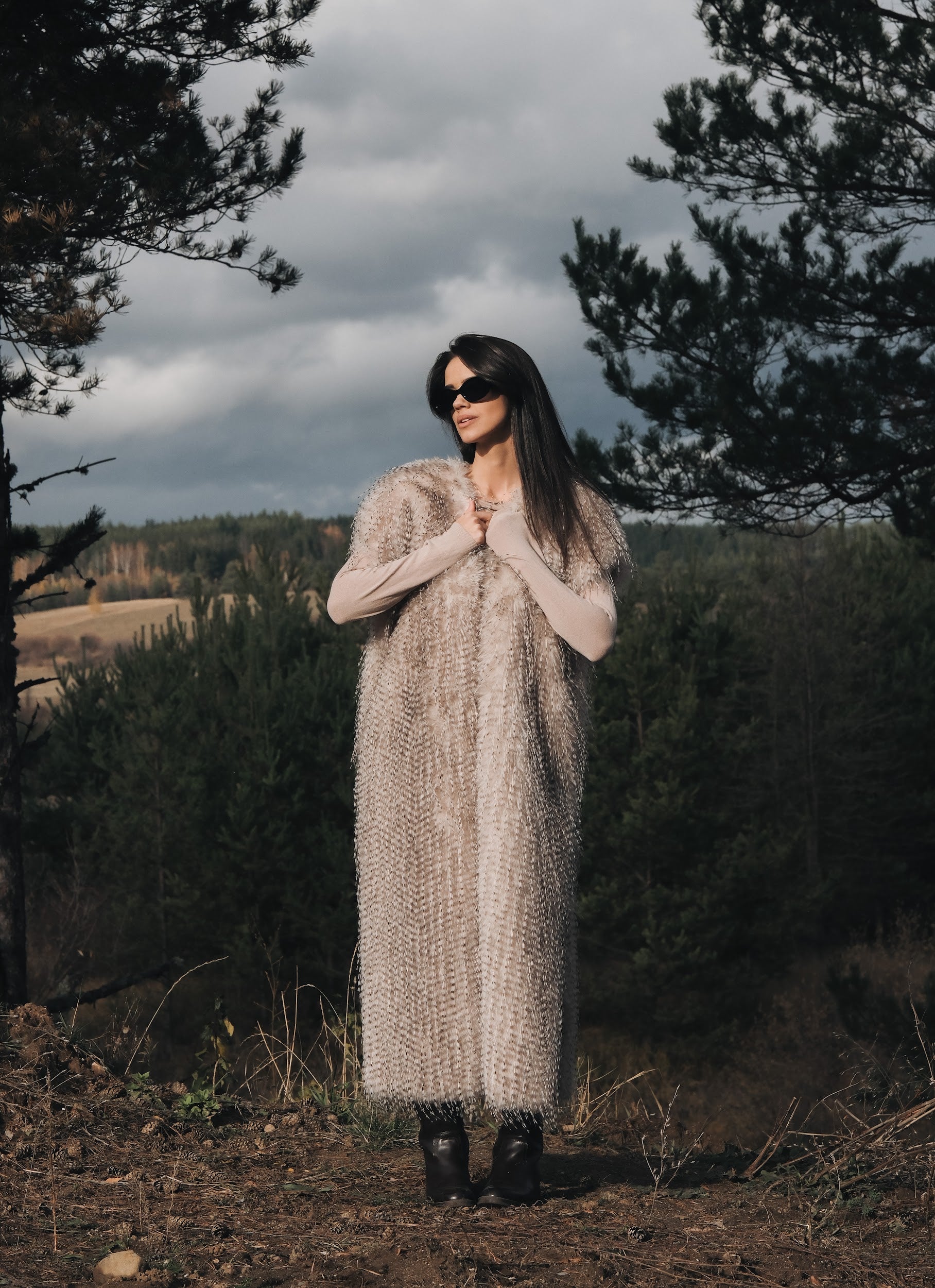 Дълъг елек/жилетка с ресни: Porcupine