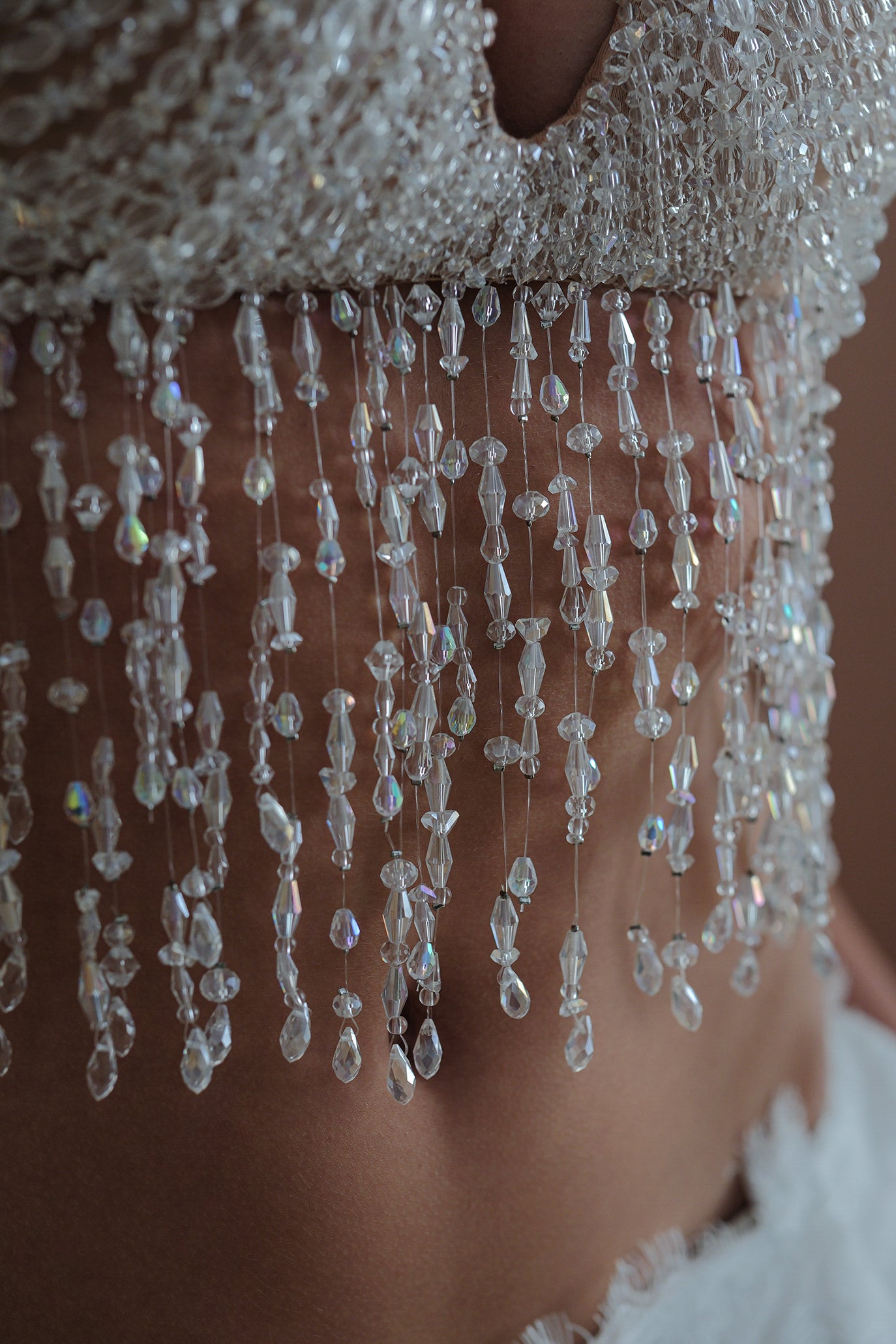 Ръчно изработен топ с висящи кристали: Mirela