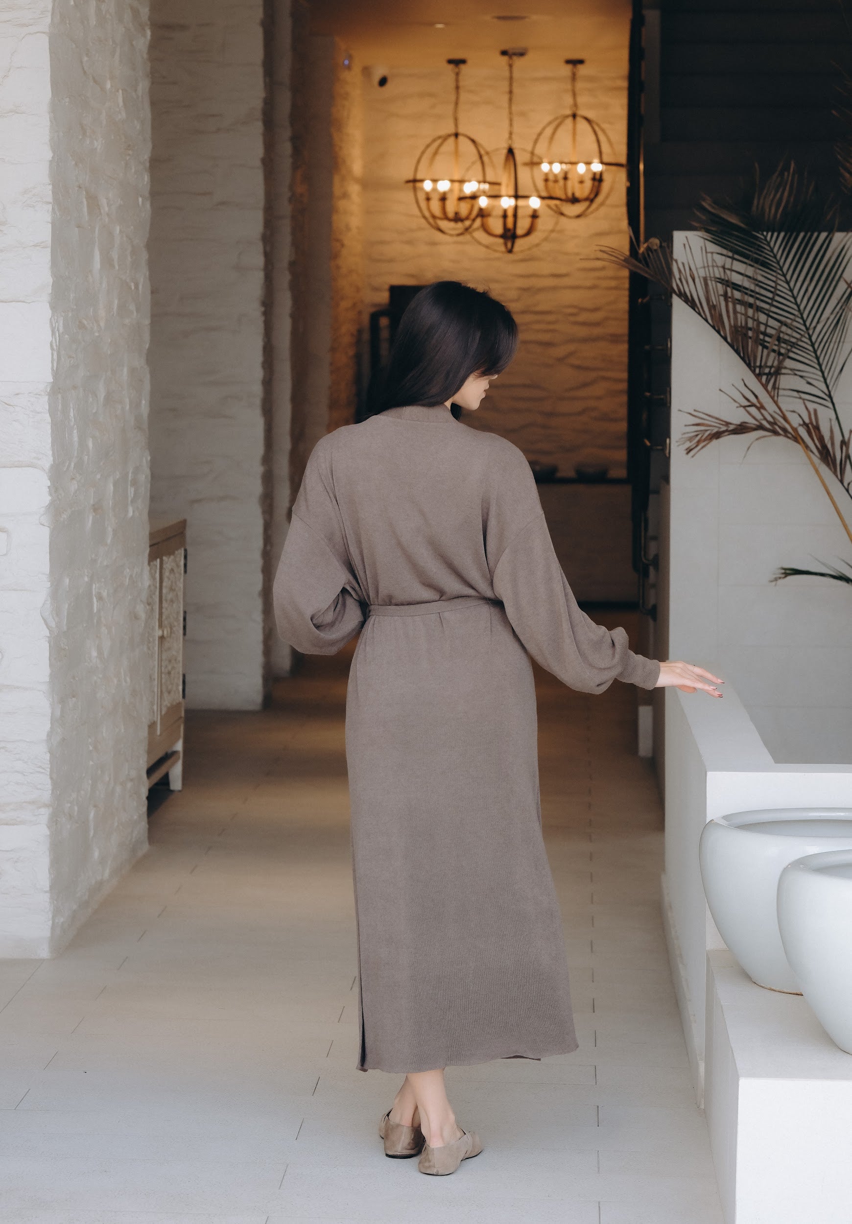 Рокля и жилетка в кафяво: Amoria Soft