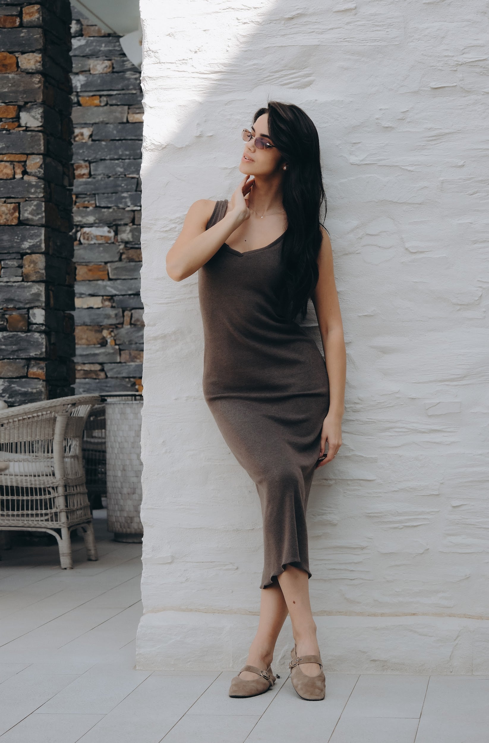 Рокля и жилетка в кафяво: Amoria Soft