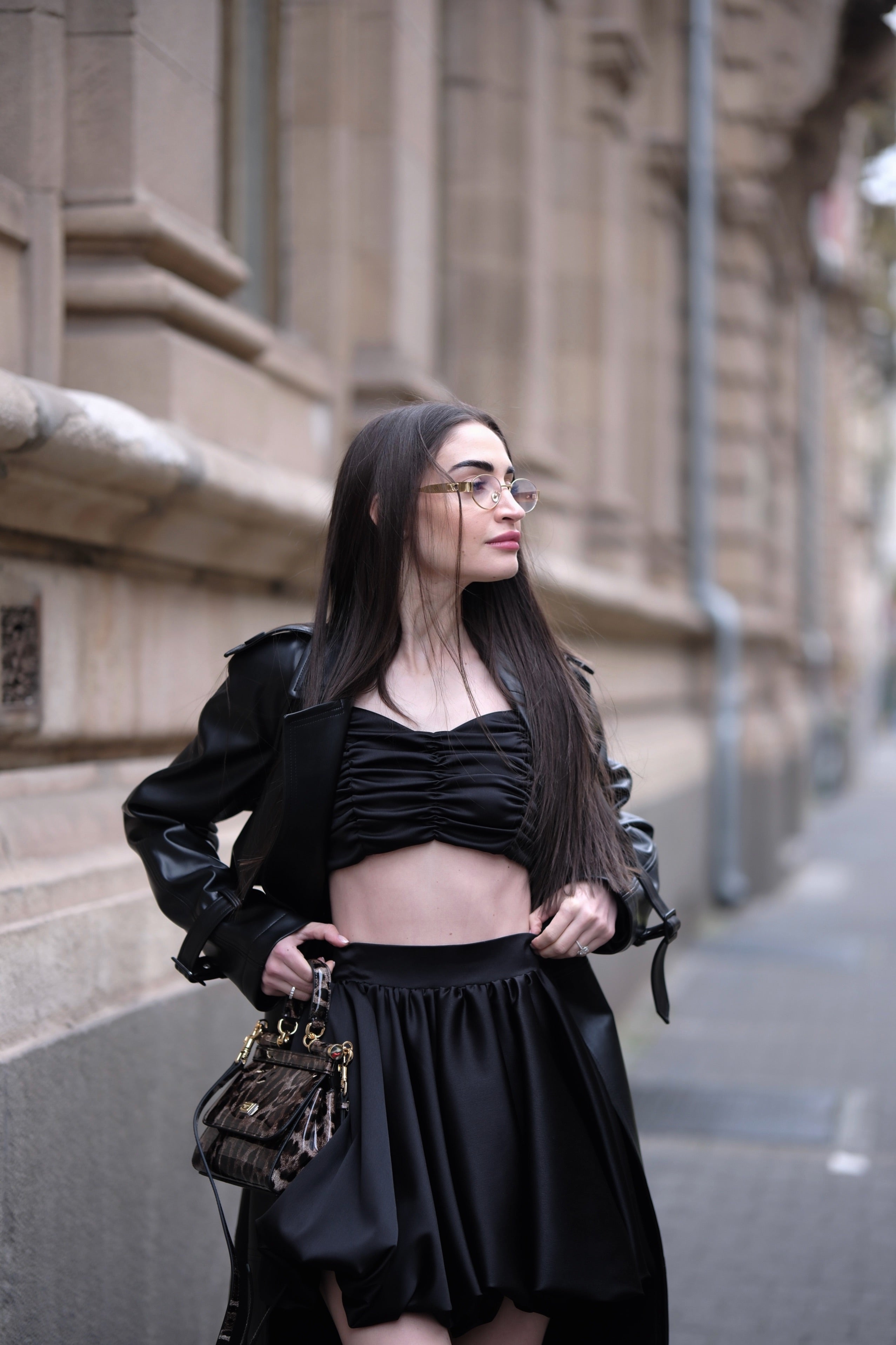 Two-piece set in black: Luxira