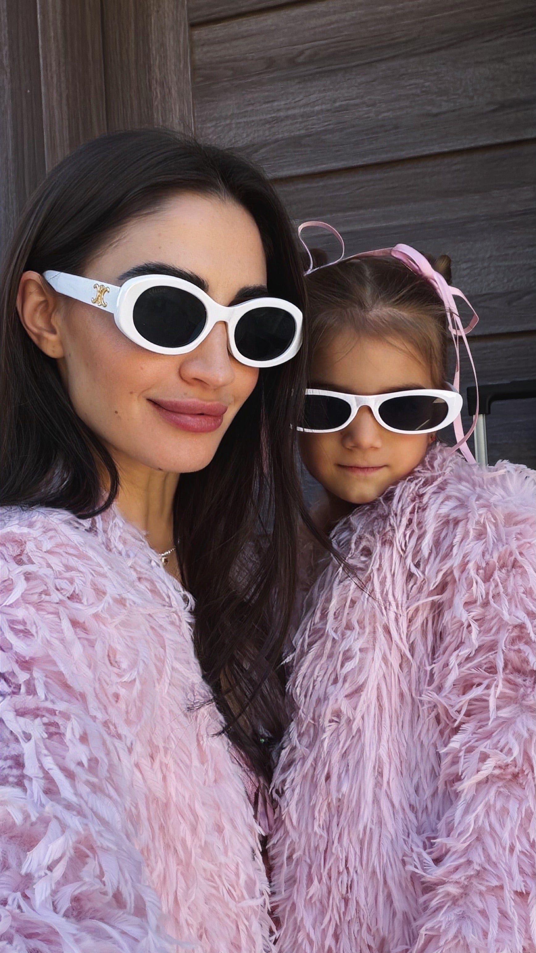 Комплект за мама и дете: жилетка / палто в розово: Regina