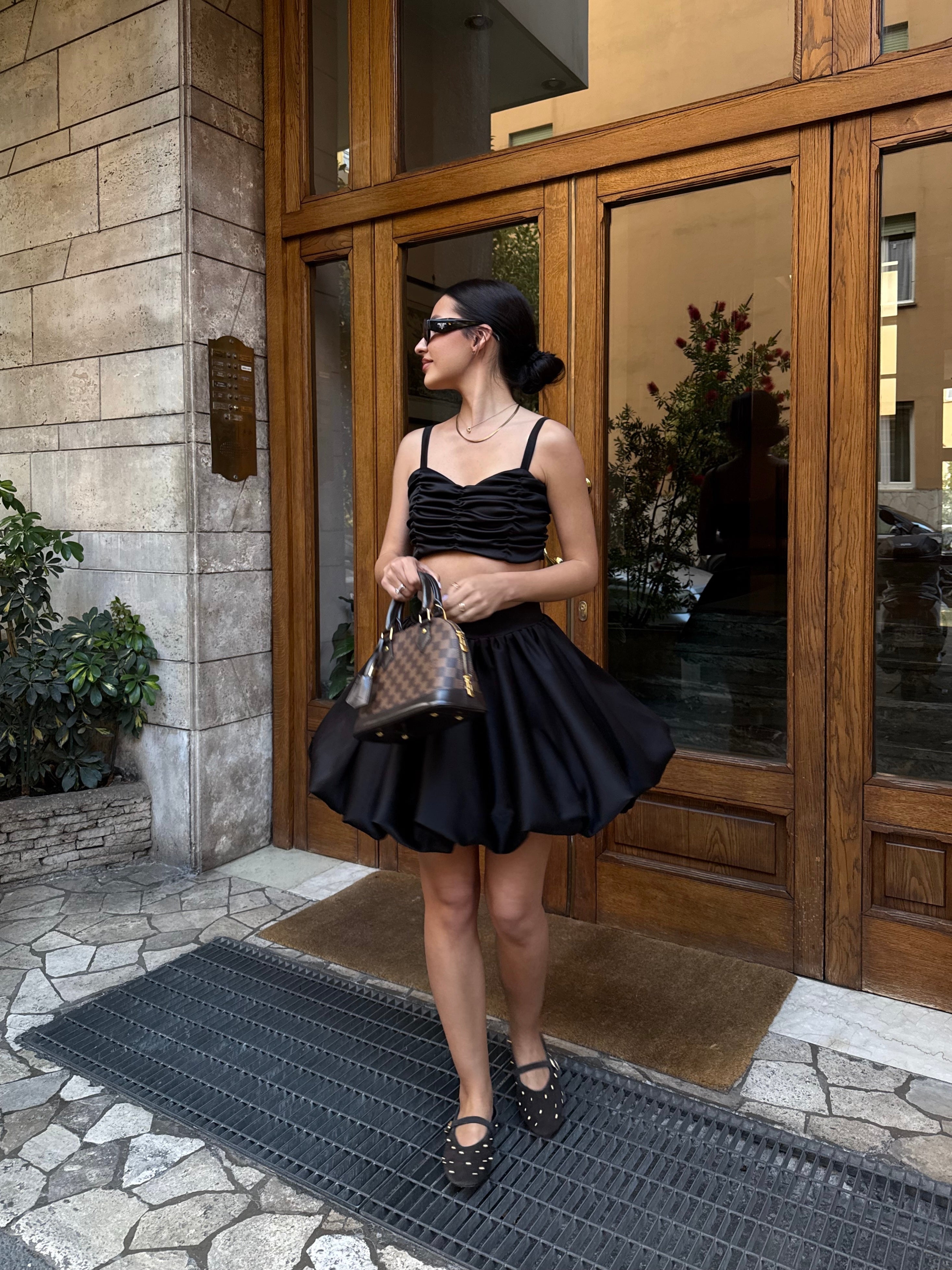 Two-piece set in black: Luxira