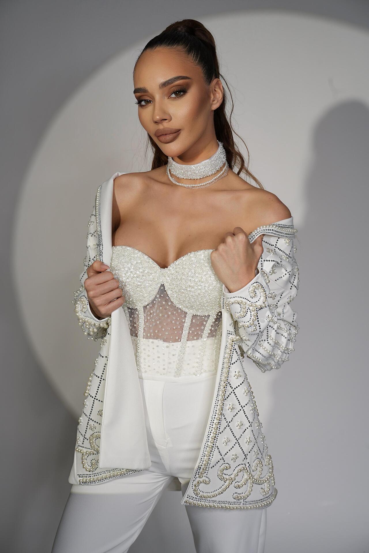 White corset: Luxury Crystals