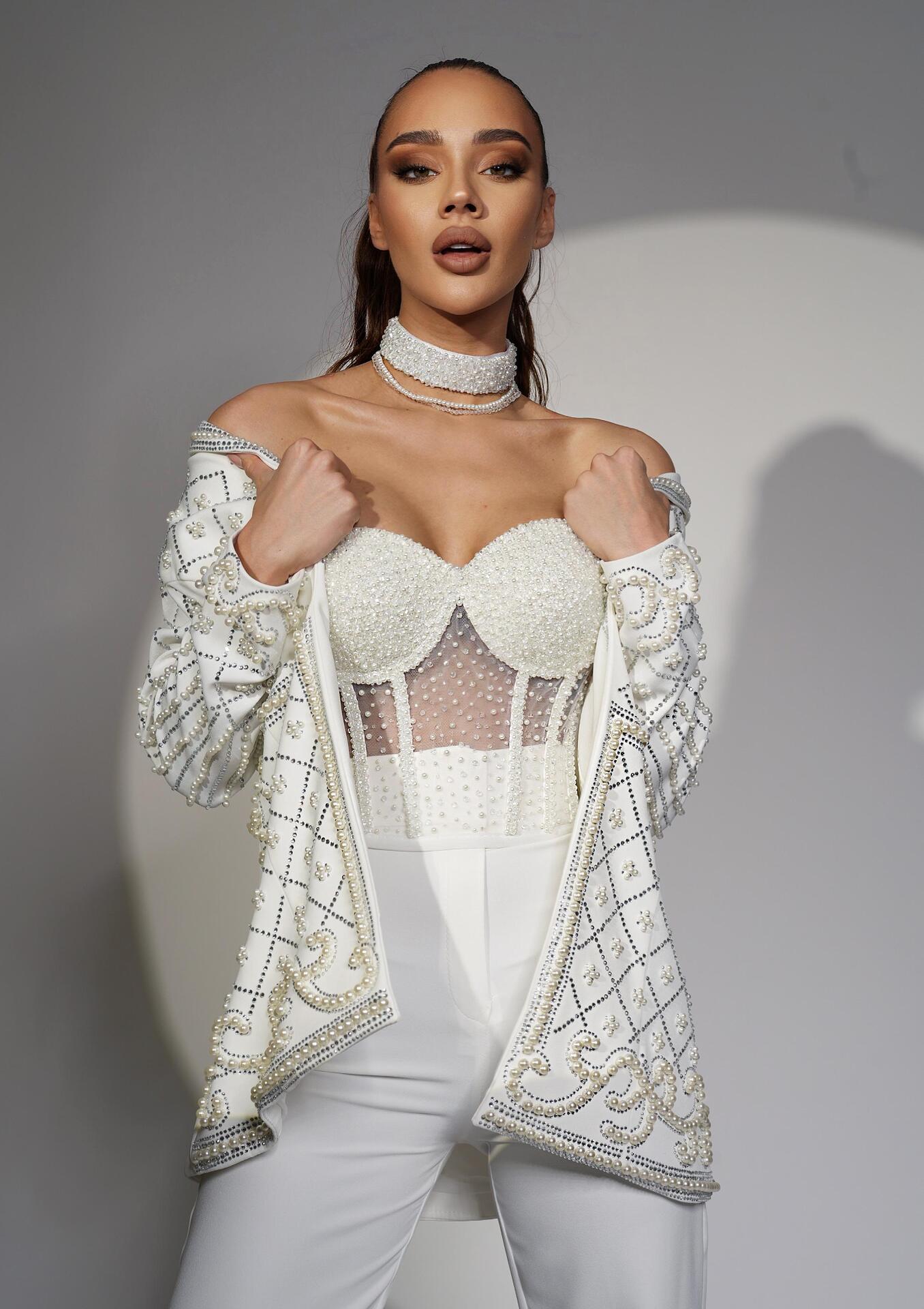 White corset: Luxury Crystals
