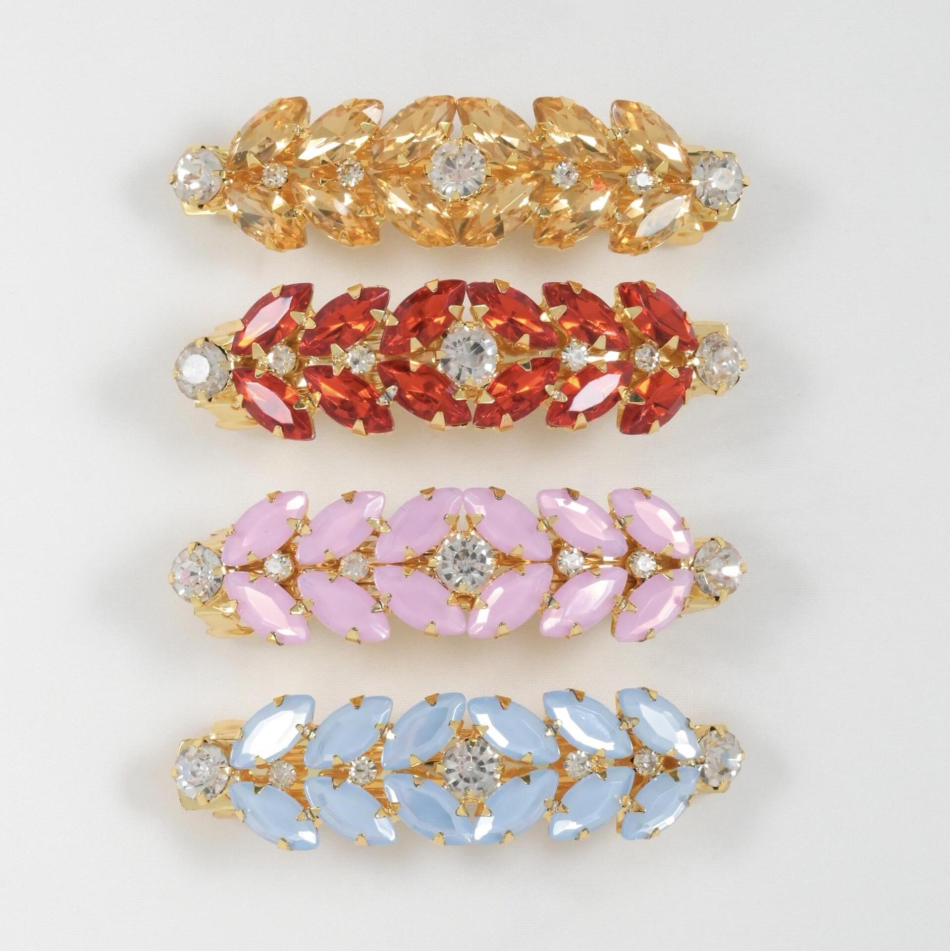 Colorful hair clips with stones