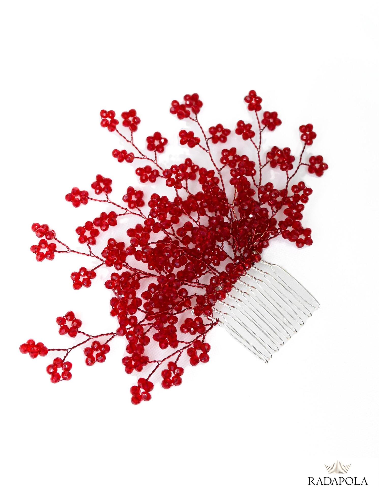 Red accessory with beads