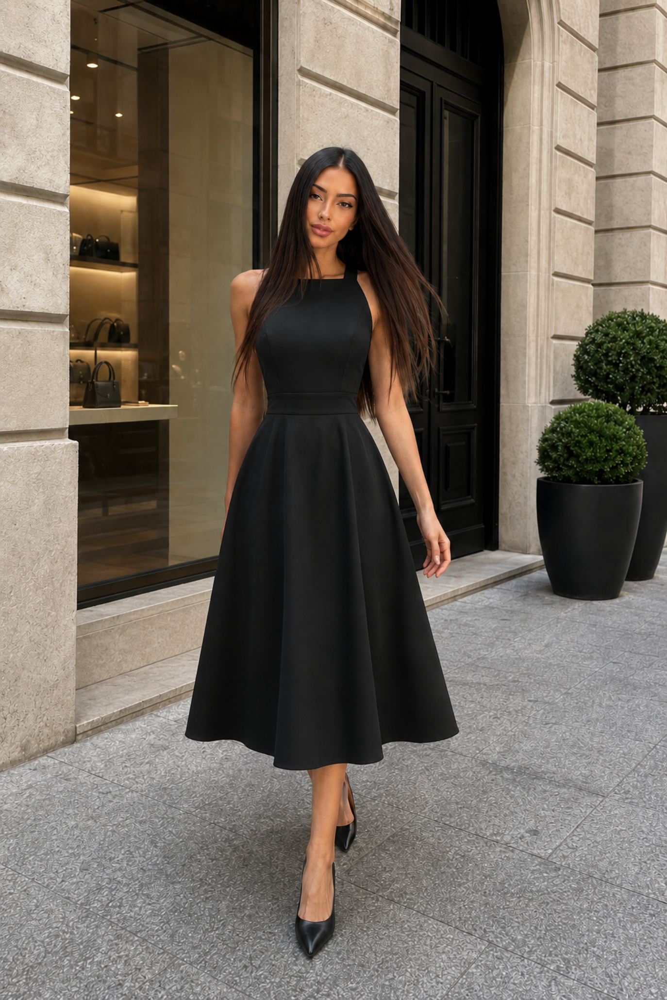Classic long dress in black: Reverie