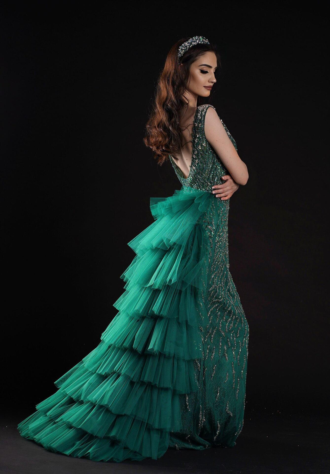 Dress: Dress Green Crystals