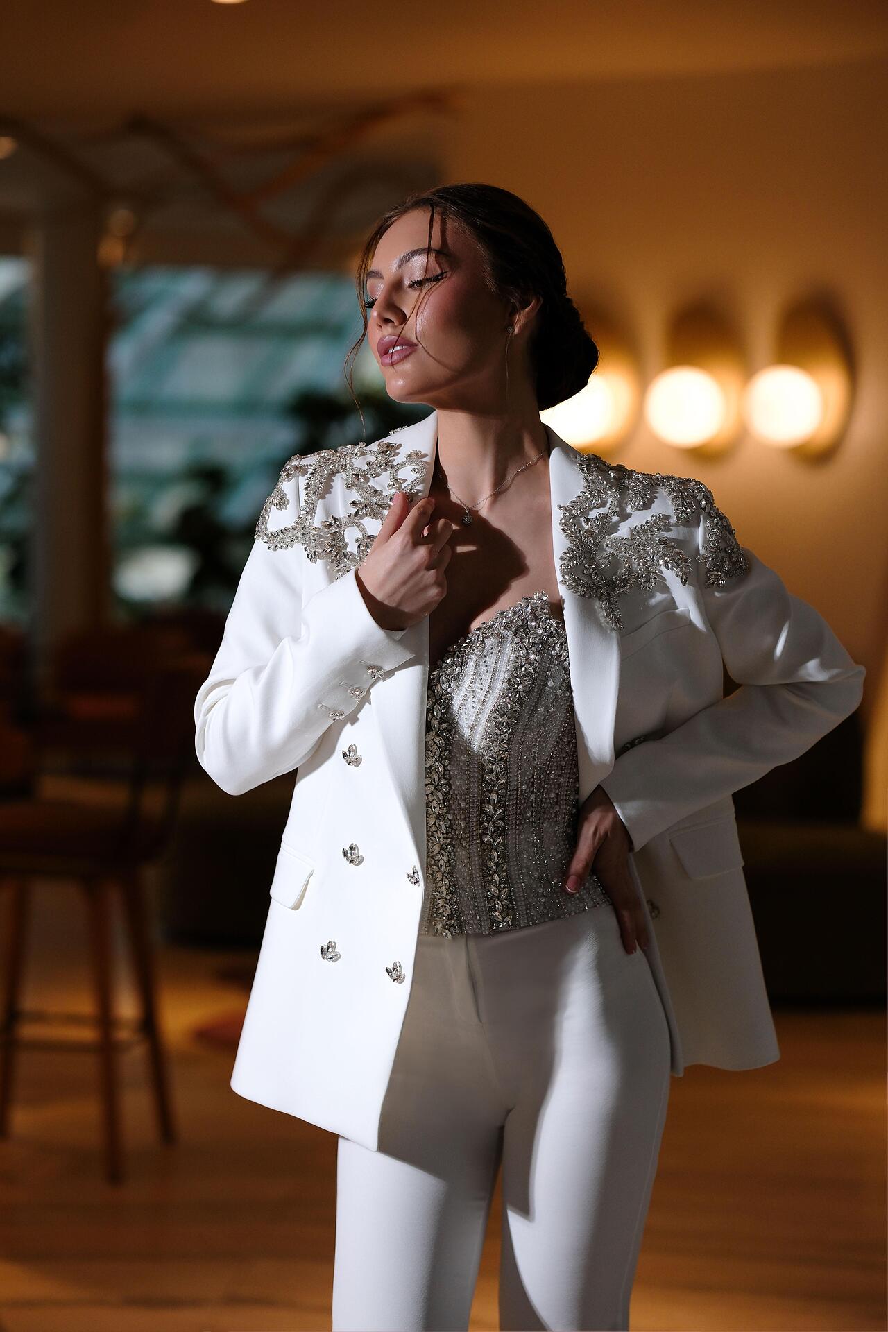 Handmade jacket with Swarovski stones and crystals
