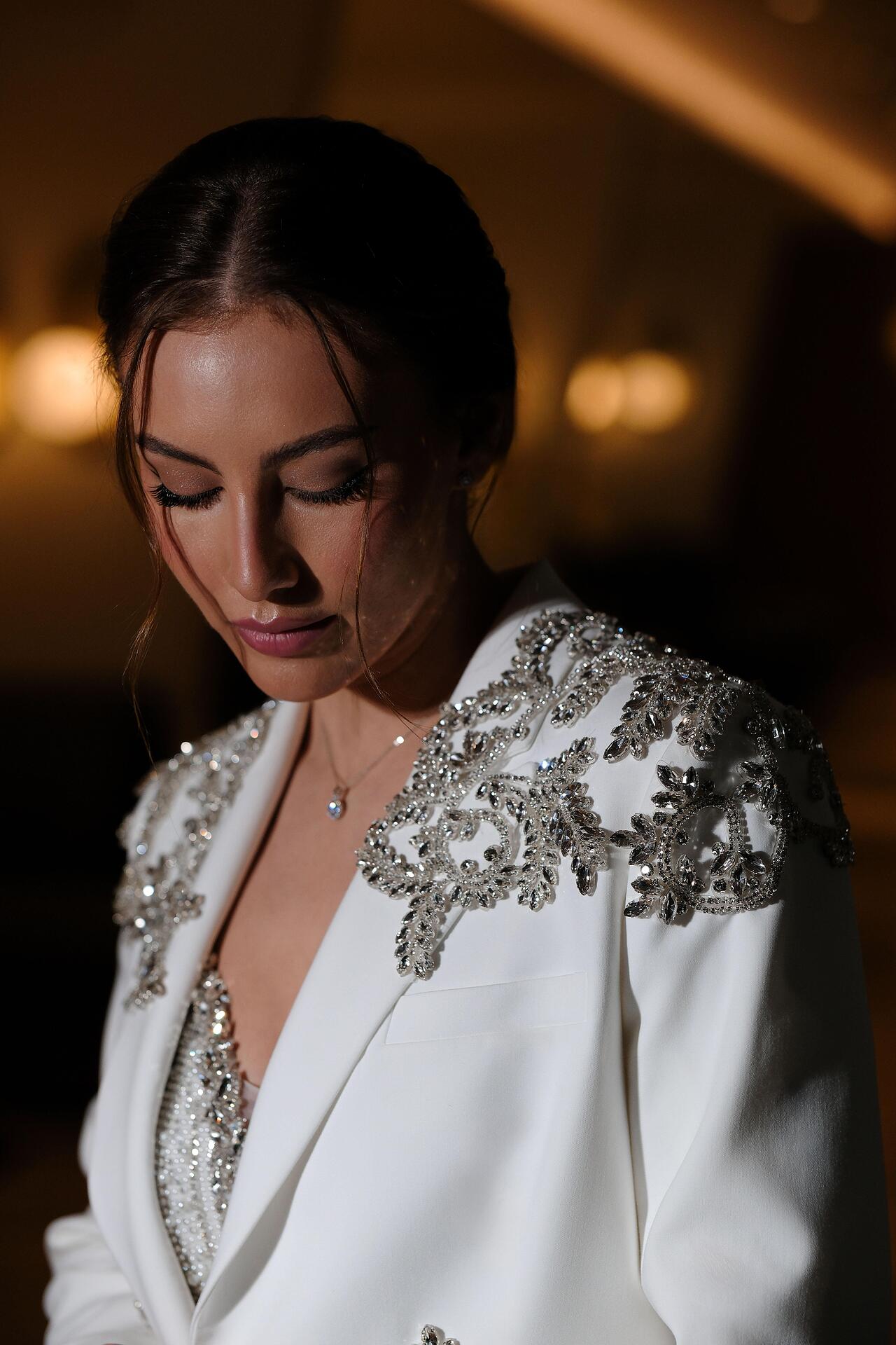 Handmade jacket with Swarovski stones and crystals
