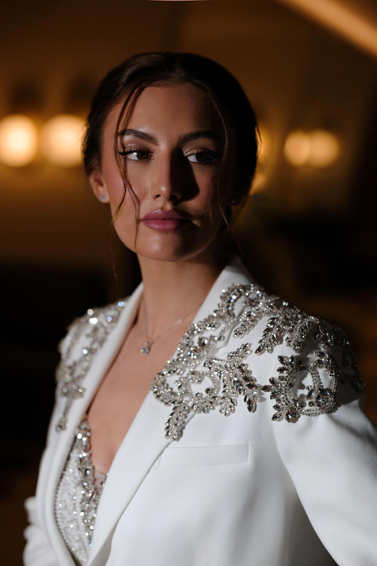 Handmade jacket with Swarovski stones and crystals