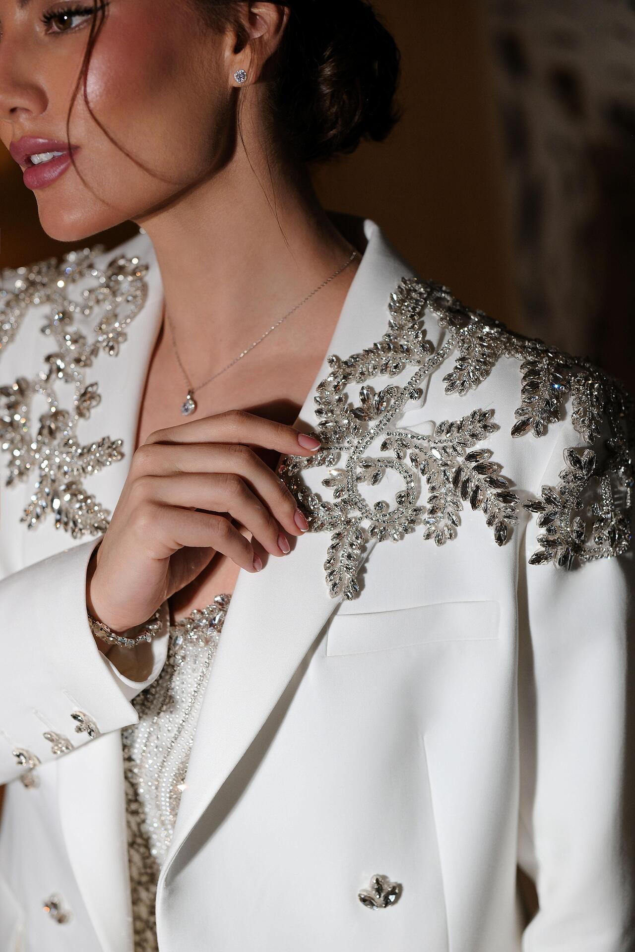 Handmade jacket with Swarovski stones and crystals