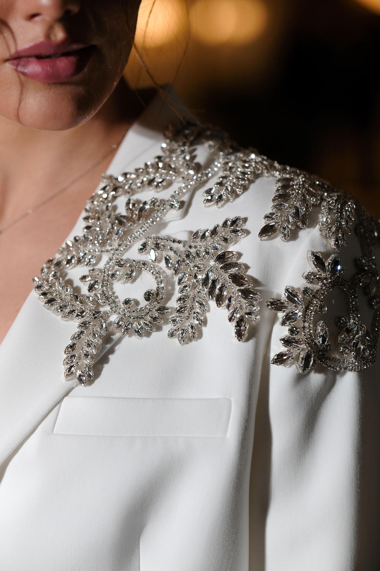 Handmade jacket with Swarovski stones and crystals