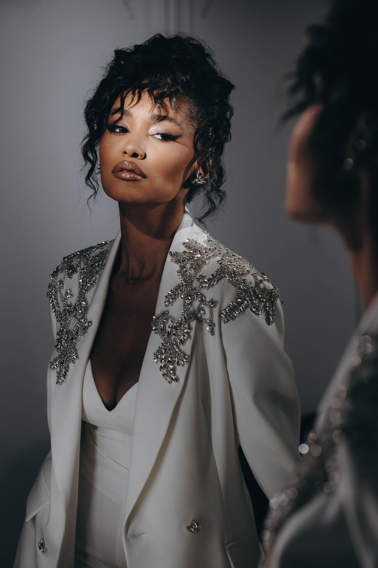 Handmade jacket with Swarovski stones and crystals