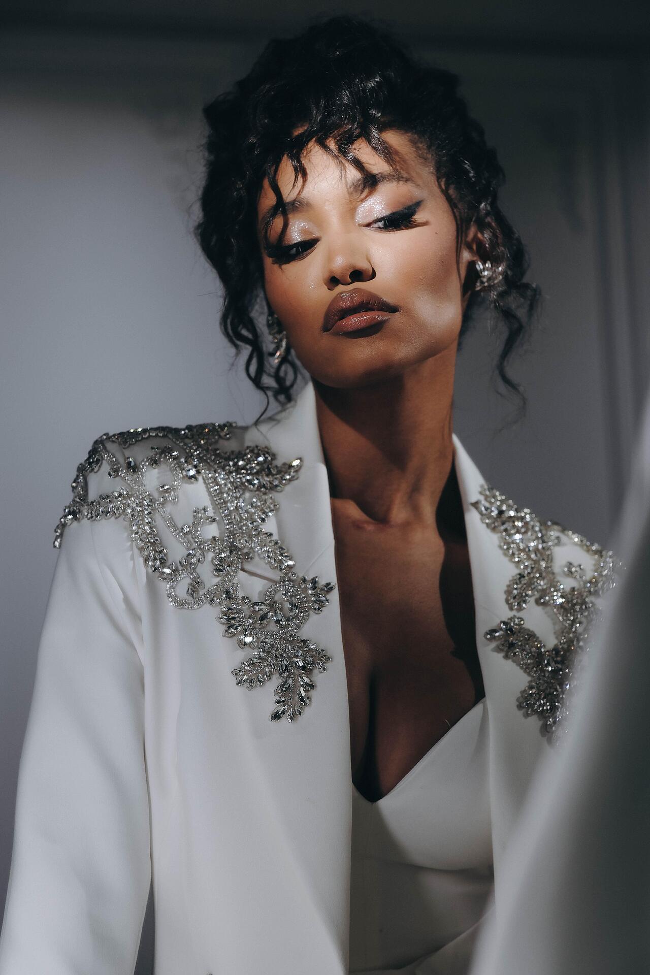 Handmade jacket with Swarovski stones and crystals