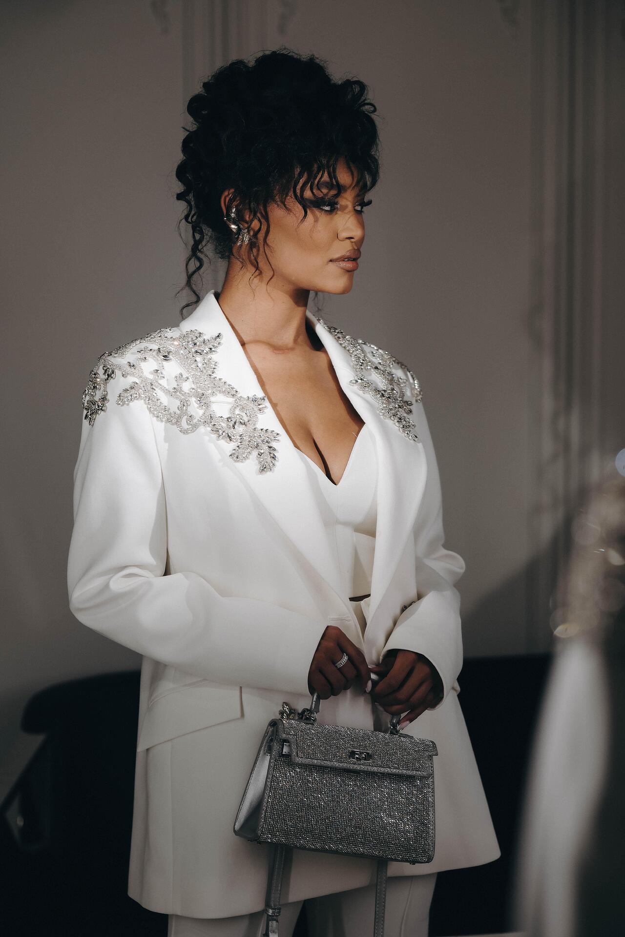 Handmade jacket with Swarovski stones and crystals
