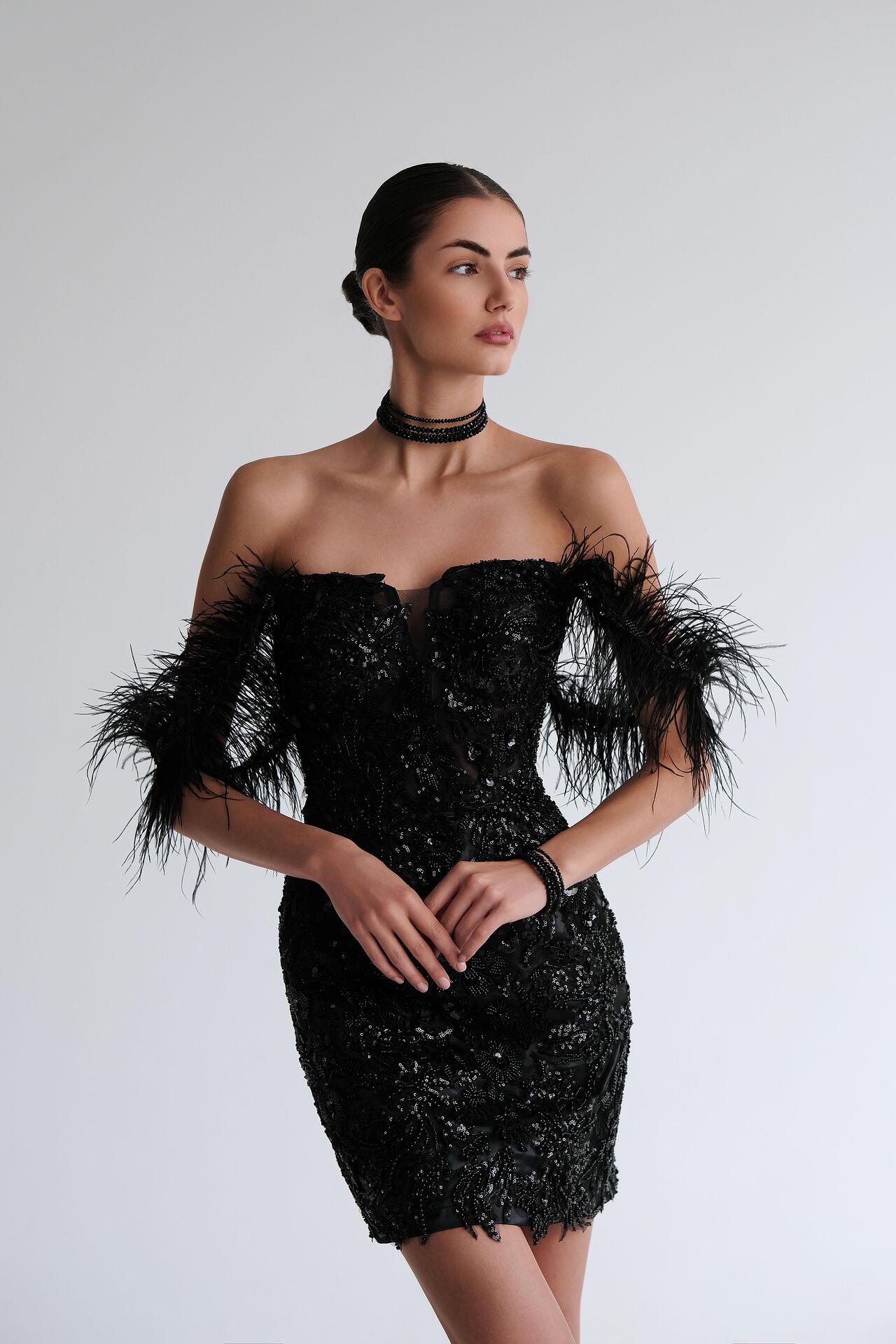 Handmade cocktail dress in black: Fable