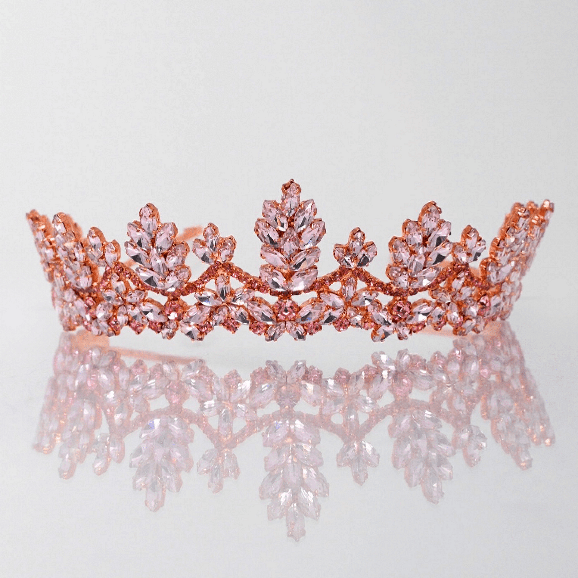 Pink Crown with Zirconia Crystals