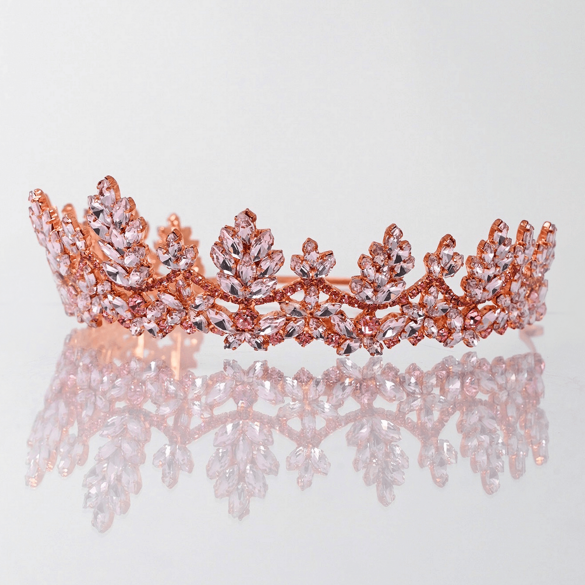 Pink Crown with Zirconia Crystals
