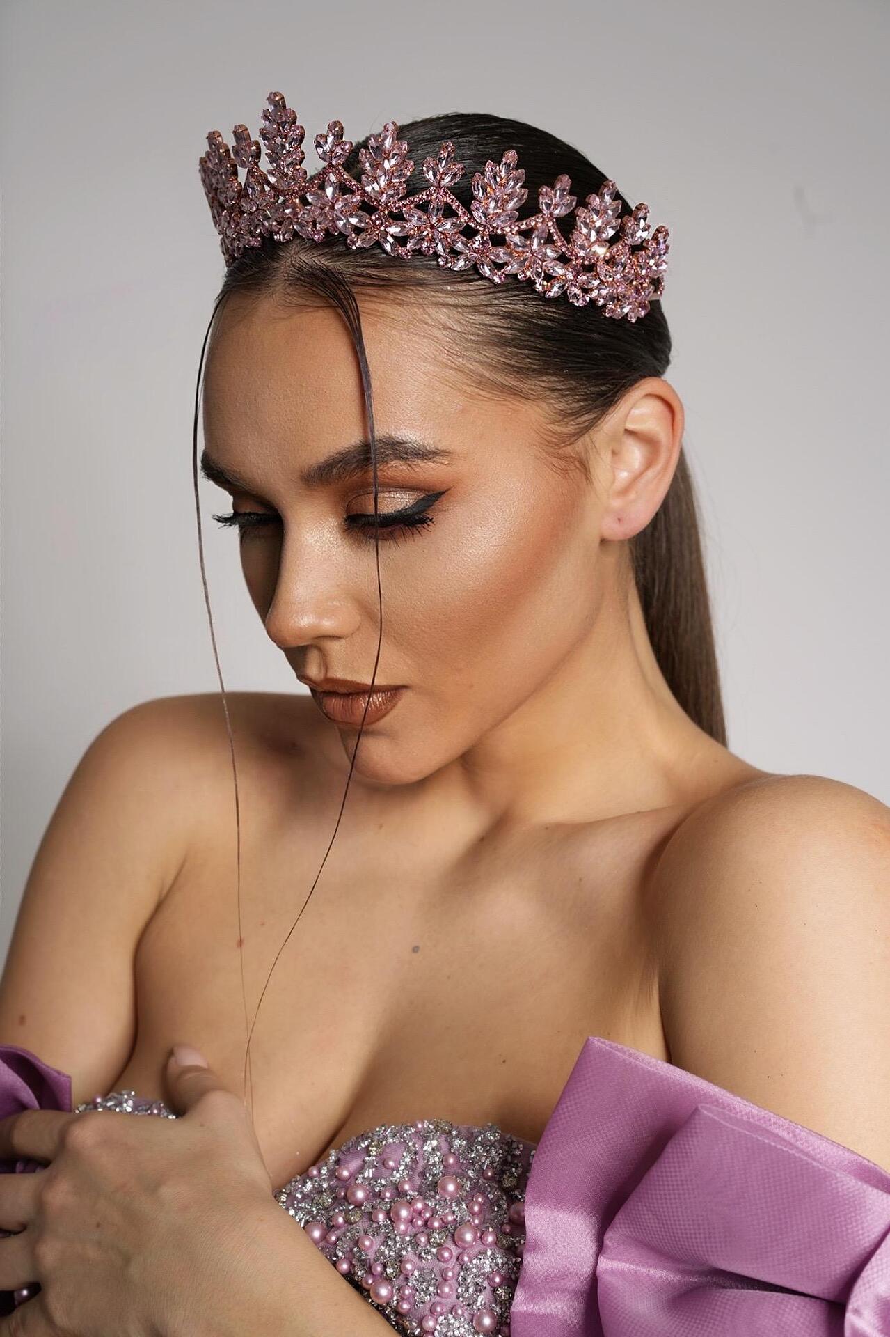 Pink Crown with Zirconia Crystals