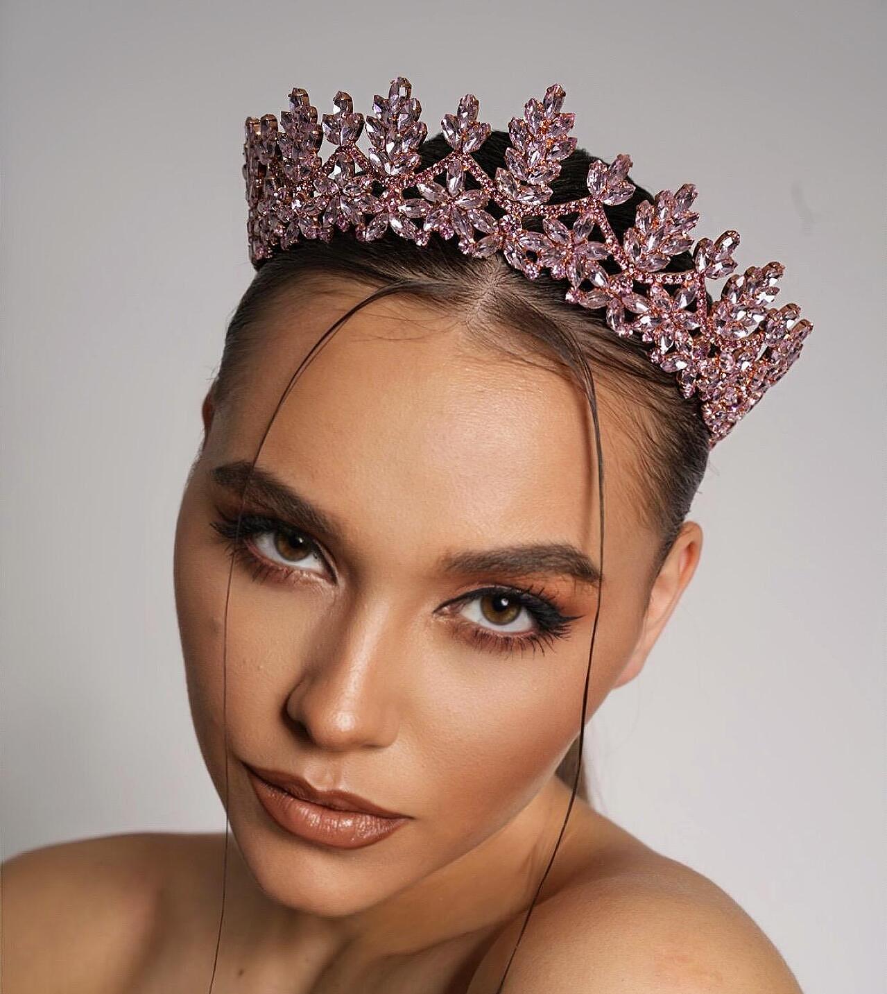 Pink Crown with Zirconia Crystals