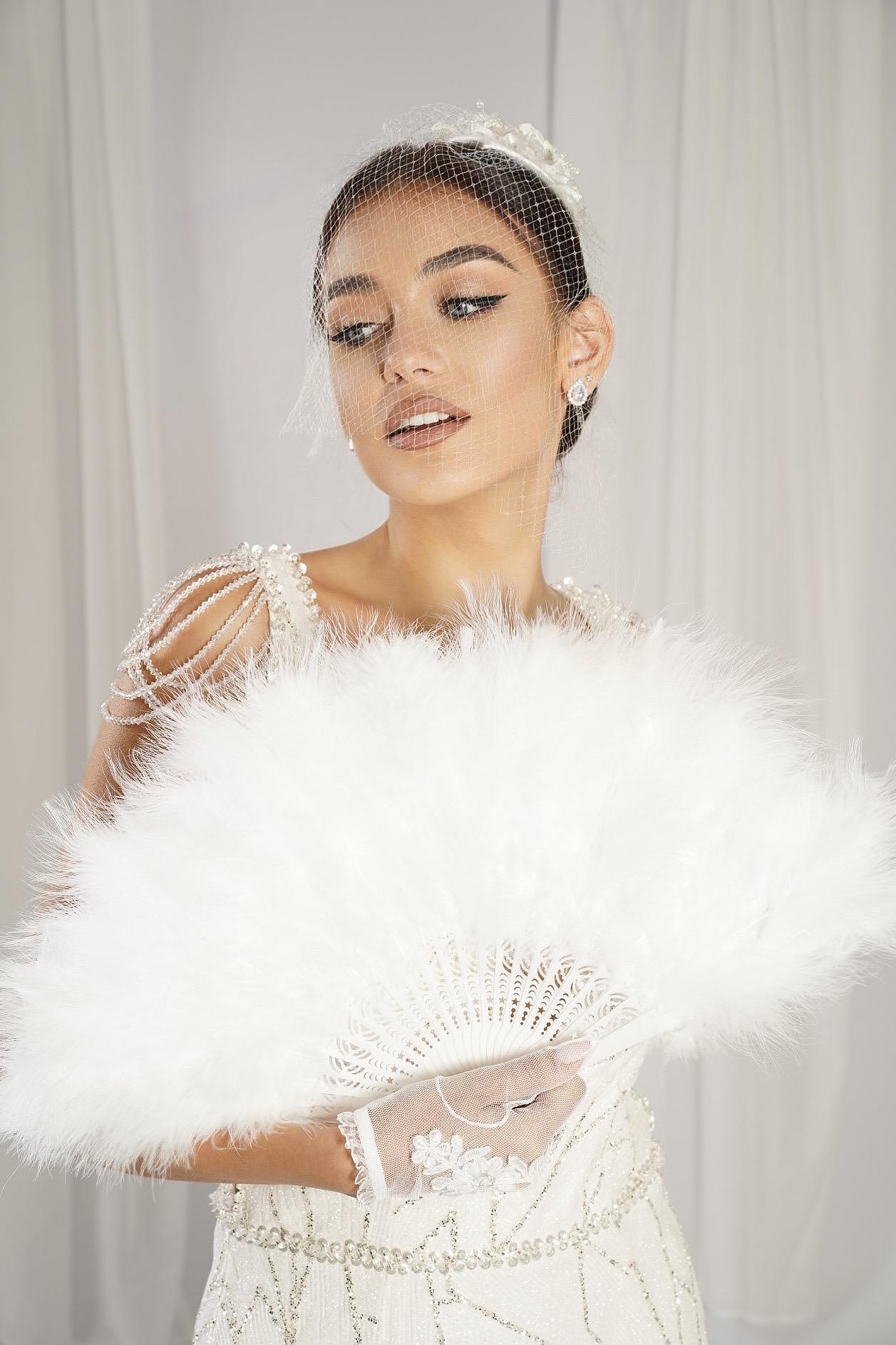 Crystal/pearl hats with mesh