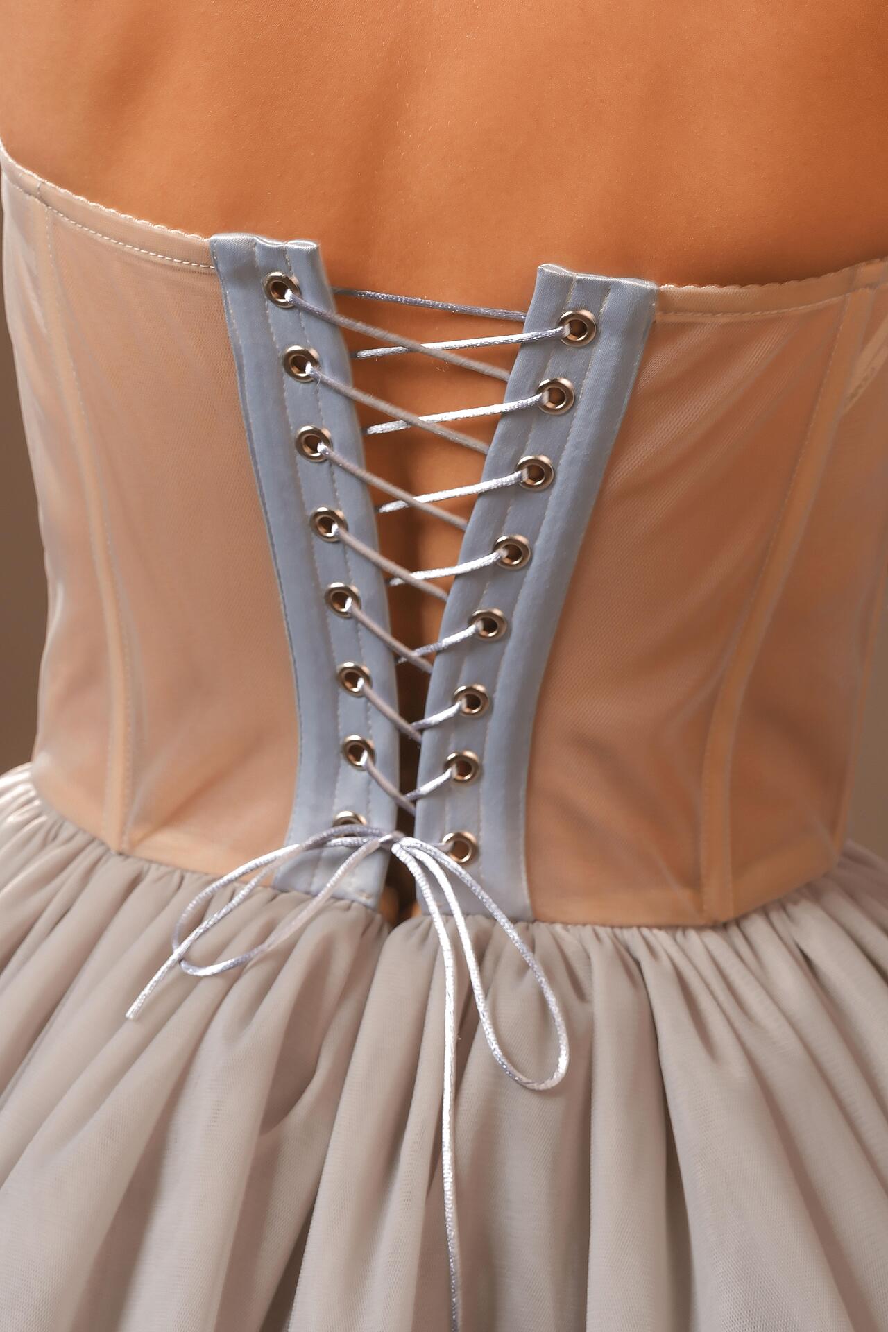 Gray short tulle dress: Cassia