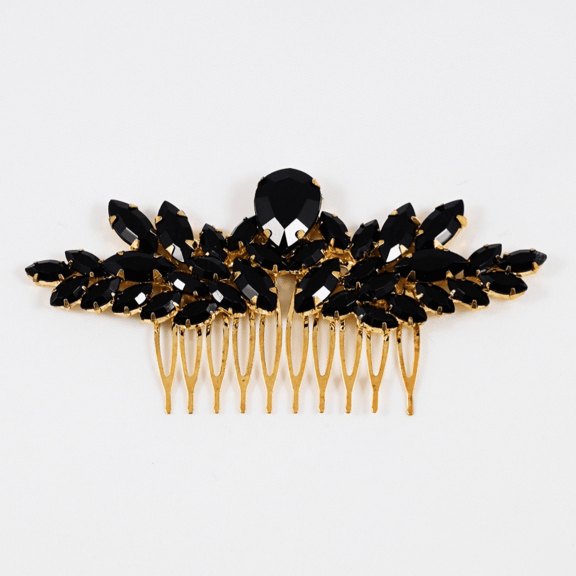 Brooch with Black Crystals