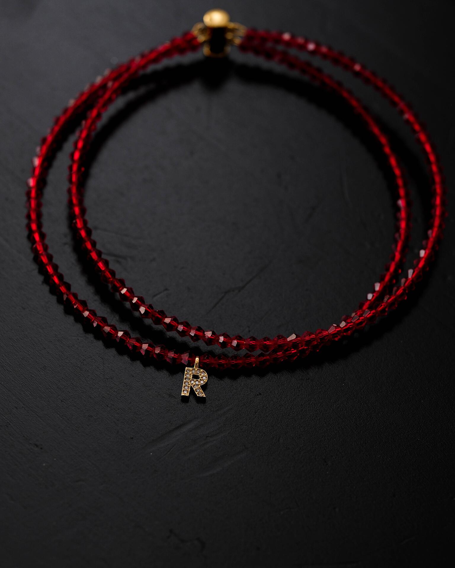 Solid necklace in burgundy: Rubbins 