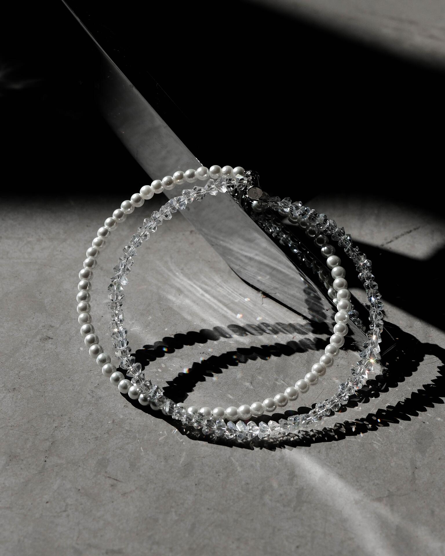Solid necklace in white: Pearl and Shine 