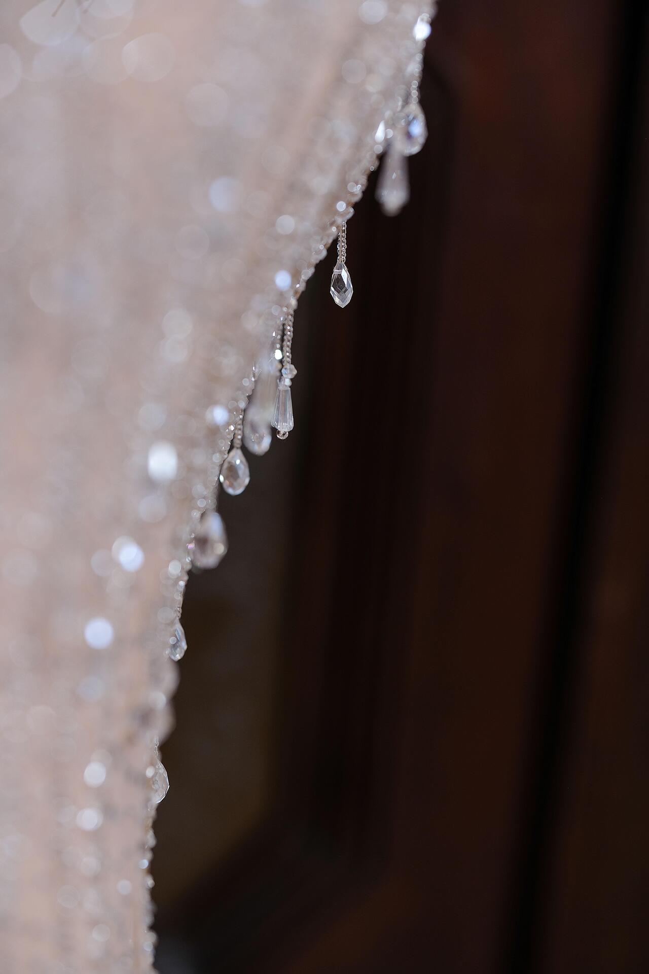 Evening dress with crystals in nude color: Tiana